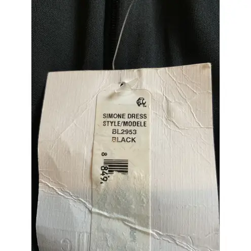 Belle Badgley Mischka Black Sleeveless Choker Neck V-Neck Party Cocktail Dress