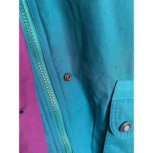 Pacific trail Vintage Coat Large Teal Purple Hooded Jacket Coat Lined Outerwear*