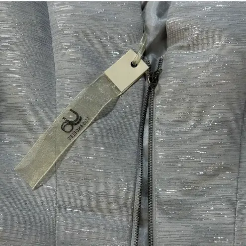 YA Los Angeles LA Dress Fit & Flare Small Metallic Silver Holiday BROKEN ZIP