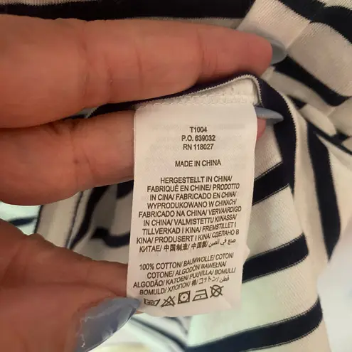 Boden White Black Green Pink Striped Long Sleeve Shirt Multicolor Women size 10