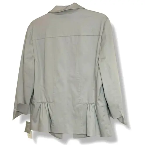 Charter Club Gray Peplum Button Front Blazer Jacket Size 12 NWT