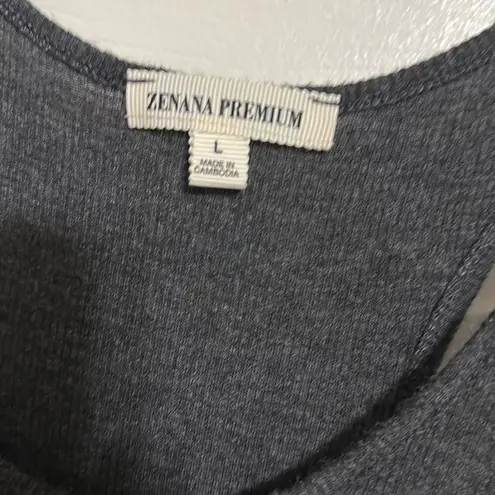 Zenana Premium Women's Sleeveless Gray Top sz L