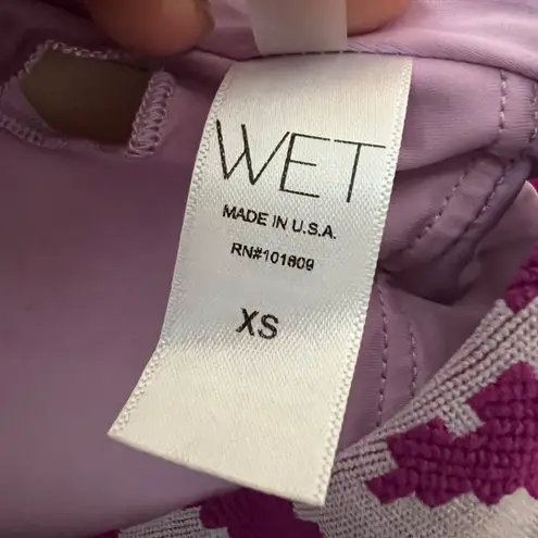 WET Swimwear One Piece Swimsuit Size XS Bonnie Houndstooth Long Sleeve NWT Purple