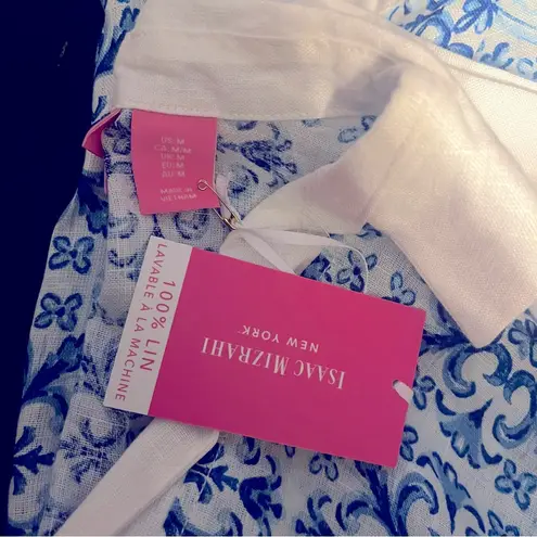 Isaac Mizrahi NWT 100% Linen Shirt Tunic Womens Medium 3/4 Sleeve | Size Medium