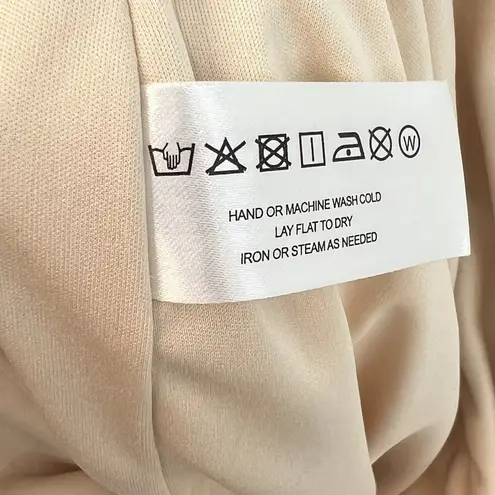 Modern Citizen Kiki Ruched Side-Slit Midi Skirt Oatmeal Cream Size Small