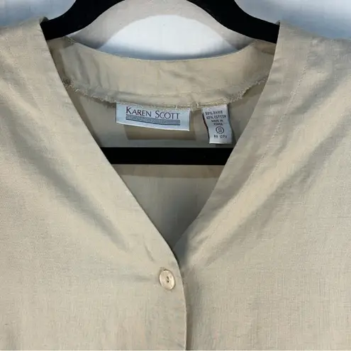 Karen Scott %100 Linen Vintage Blazer Women’s Size Small Classic Neutral Preppy