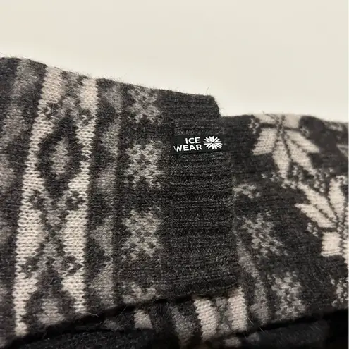 Icewear Iceland Gray Mjoll Wool Angora Zip Front Fair Isle Long Duster Sweater L Size L