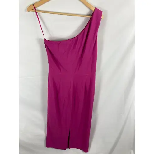 Dress the Population NWT Martine Stretch One Shoulder Dress Fuchsia Large