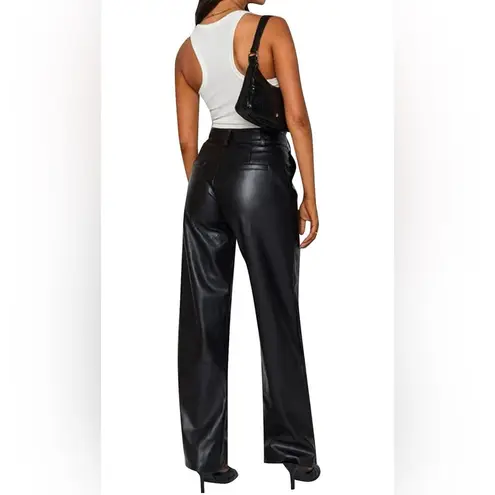 Amazon  - High Waisted Straight Leg Faux Leather Pants, Black, Size S, NWT