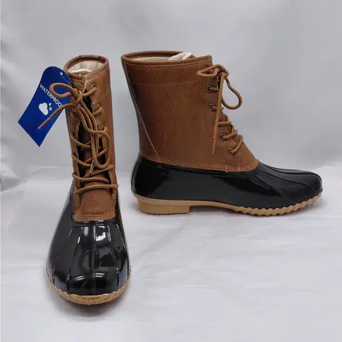 Jbu by Jambu Womens 9.5M Maplewood Waterproof Snow Duck Boots Brown Fur Winter