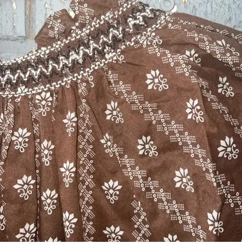 Veronica Beard NWT  Espie Dress Hazel Brown Smocked Ruffle Mini Dress