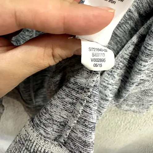 Athleta  Cardigan Womens Small Gray Hooded Blissful Open‎ Front Ruffle Athleisure