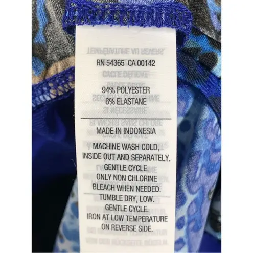 Nygard Women's Leopard Print Crew Neck Long Sleeve Top Blue Size Medium