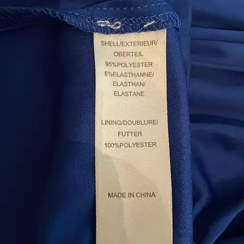 Hailey Logan Adrianna Papell Blue One shoulder Knit Evening Gown Womens Size 7/8