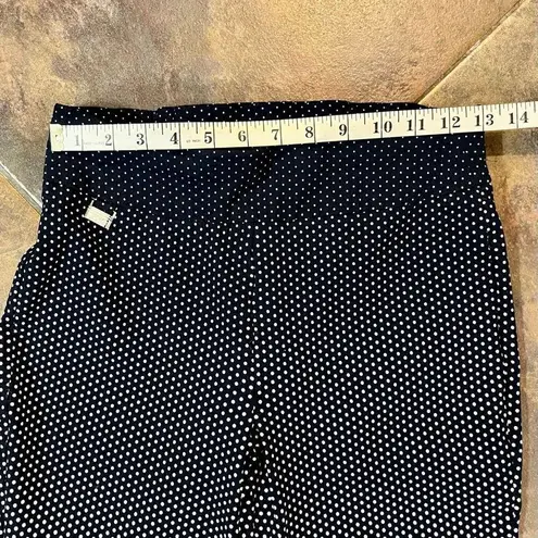 Premise Polka Dot Dark Navy and Cream Ombré Look Tummy Control Bengaline Pants S