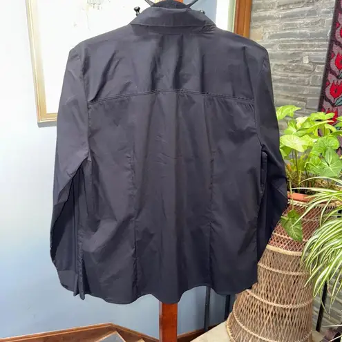 Worthington Women's  Stretch Black Button Down Shirt with Hidden Buttons size XL