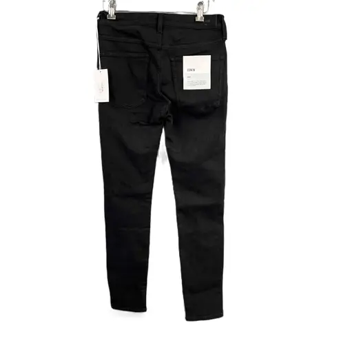 Edwin Pixie Skinny Jeans Black Mid Rise Stretch Womens 28 New