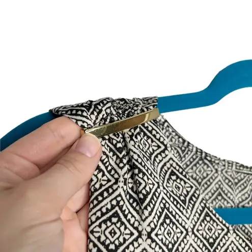 Rafaella Geometric Print Asymmetrical High Low Sleeveless Blouse