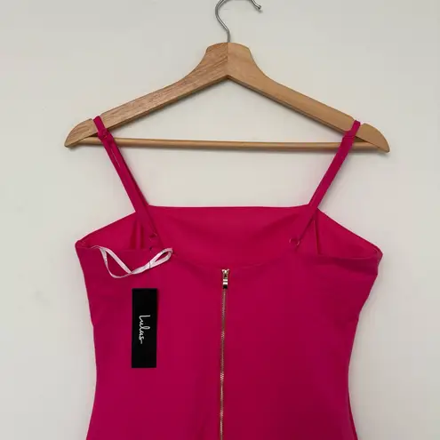 Lulus  Paulina Hot Pink Bodycon Midi Dress