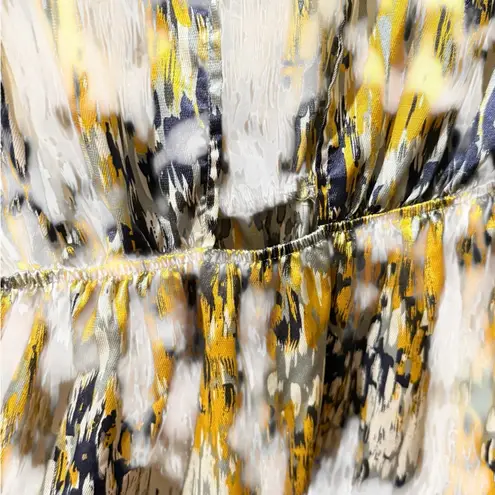 Emmelee For F.C. Yellow Abstract Print Mini Dress Cottagecore Artsy Summer Dress