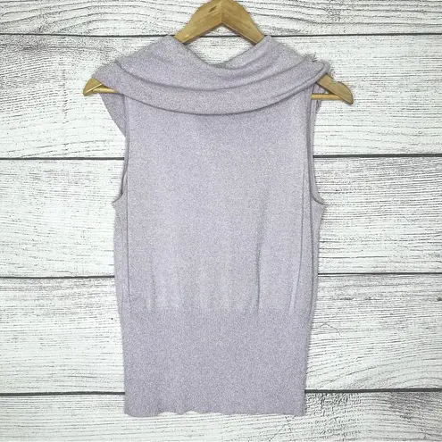 499 South Lavender Purple Shimmer Sleeveless Cowl Neck Blouse Top Size Large