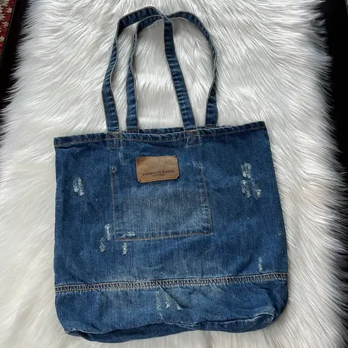 American Eagle Denim Logo Tote Bag