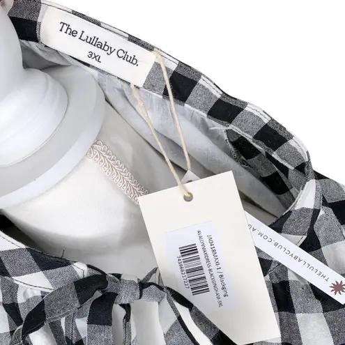The Lullaby Club Maxi Avalon Smock Dress Black & White Gingham Size 3XL