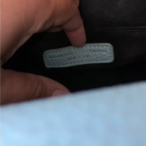 Brandon Blackwood Kuei Mini Zip Leather Tote Crossbody Bag Powder Blue