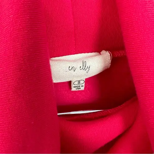 En Elly Thomas Turtleneck Sweatshirt Bell Sleeves Small Raspberry Pink
