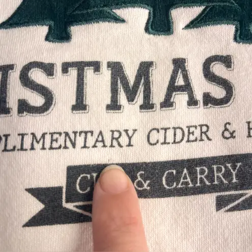 Imperfect Farm Fresh Christmas Trees Graphic Sweatshirt cotton blend sz medium White