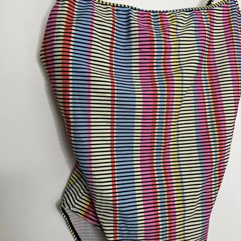 Summersalt The Classic Square Neck One Piece Swimsuit Mod Stripe Size 10 Womens