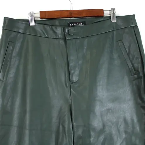 Eloquii Womens 14 Gena Faux Leather Pants Pine Grove Green High Rise Mob Wife - Image 4
