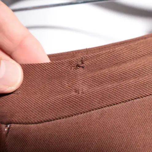 INC Wide Leg Trousers Brown High Waist Career Business Professional Pants Size 6