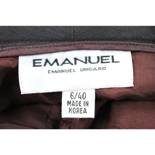 EMANUEL UNGARO Brown 100% Wool PANTS SUIT Military Style 6/40 '70s Korea Women 6