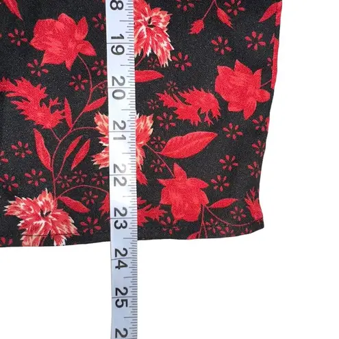 Walter Baker SIA Floral Long Sleeve Button Down Floral Red Black Blouse LARGE - Image 7