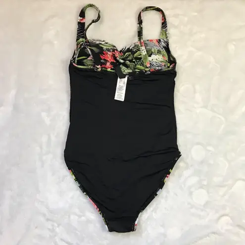 Nip Tuck Black Isle of Waimea Joanne Tummy Control Swimsuit Women's Size 4 Green