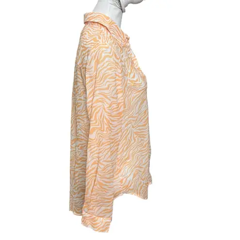 Princess Polly NWT Ziggy Shirt Zebra Print Button Down Women’s Size 4 Orange