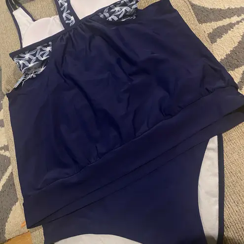 Yonique T-Back Blouson Swim brief bottom tankini set