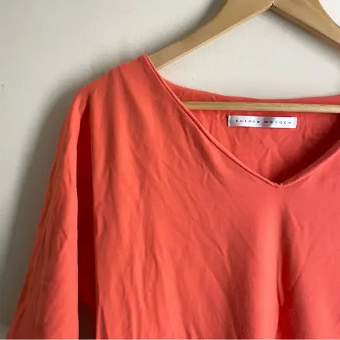 Susana Monaco Stretch Knit Seamless Shirt Dress Coral size M