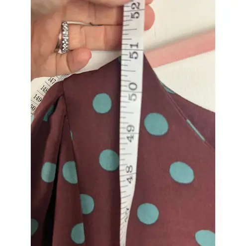 Bobeau Size Medium Dara Printed Dress Brown Green Polka Dots Hourglass Midi