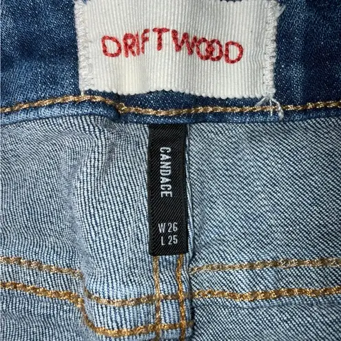 Driftwood Candace Jeans – Argyle Embroidered Hem - Size 26