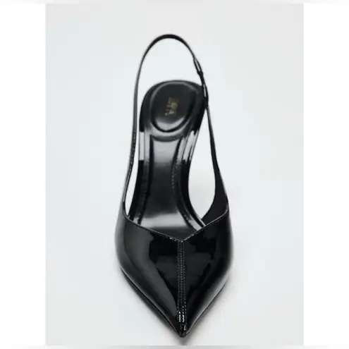 ZARA  patent sling back heels