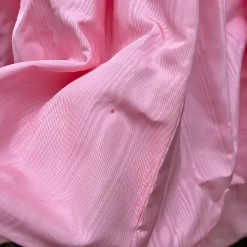 80s Pink Taffeta Ruffle Bubble Hem Bow Back Barbie Princess Tea Party Prom Dress Size M