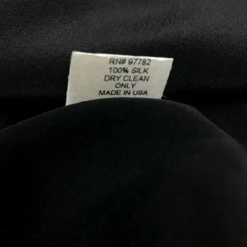 Jill Stuart Black Silk Asymmetrical Drop Waist Long Sleeve Peasant Dress Sz 0