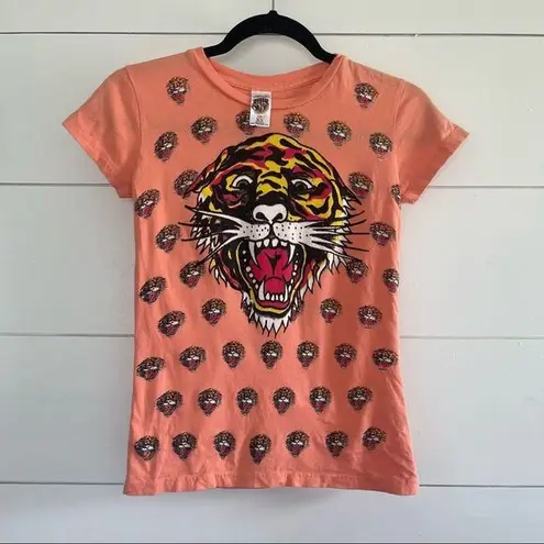 Ed Hardy  Women’s Extra Small Y2K Tiger Baby Tee 2000s Vintage