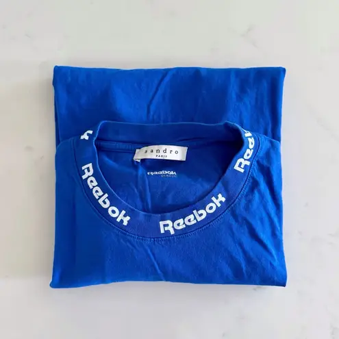 Sandro x Reebok Logo Top Short Sleeve T-Shirt, Royal Blue Graphic Tee sz. S