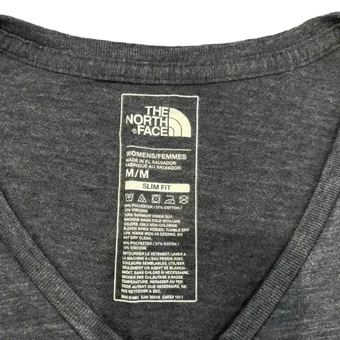 The North Face  Women's Grey Short‎ Sleeve V-Neck Graphic Slim Fit T-Shirt Medium