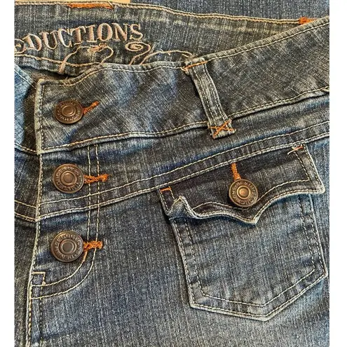 Seductions Denim Button Fly Hipster Flare Jeans size 9 Blue