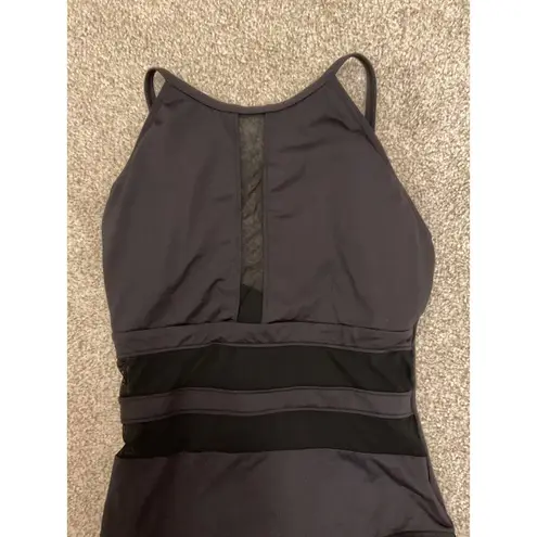 La Blanca Black Mesh Illusion High Neck One Piece Swimsuit, 8