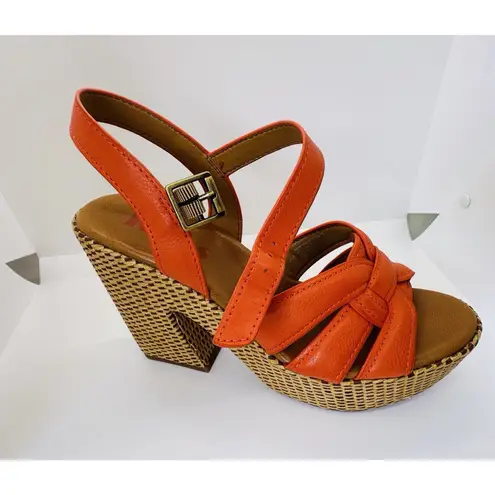 KORKS Womens DEE Orang Buckle Block Heels 8 Coastal Cowgirl OSU Team Spirit NFL Orange